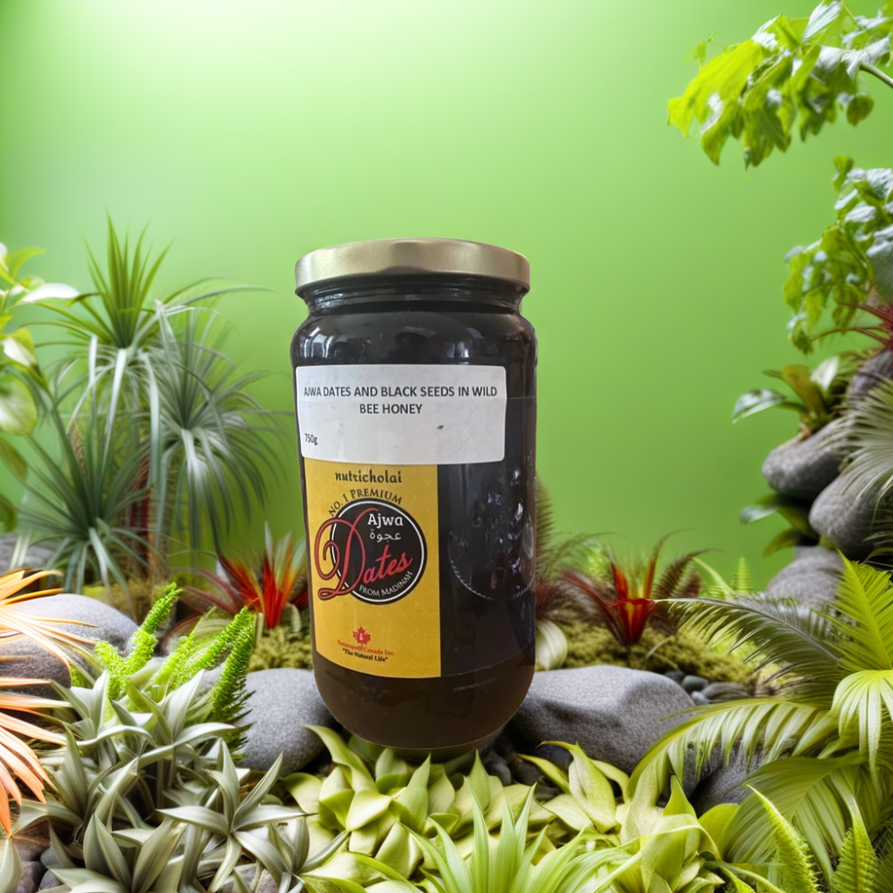 AJWA DATES WITH BLACK SEEDS &  WILD HONEY – 750g